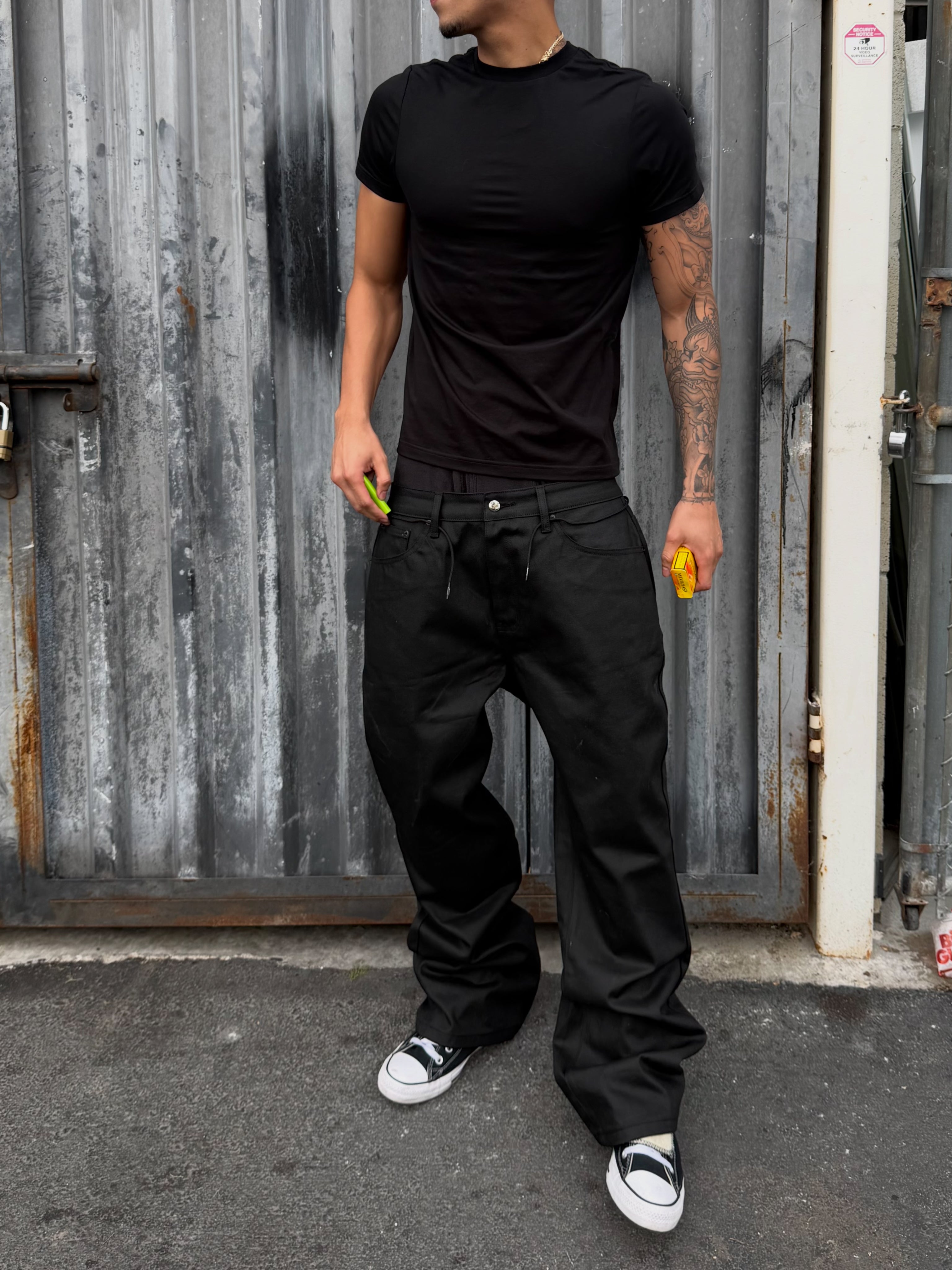 Flared Wax Denim
