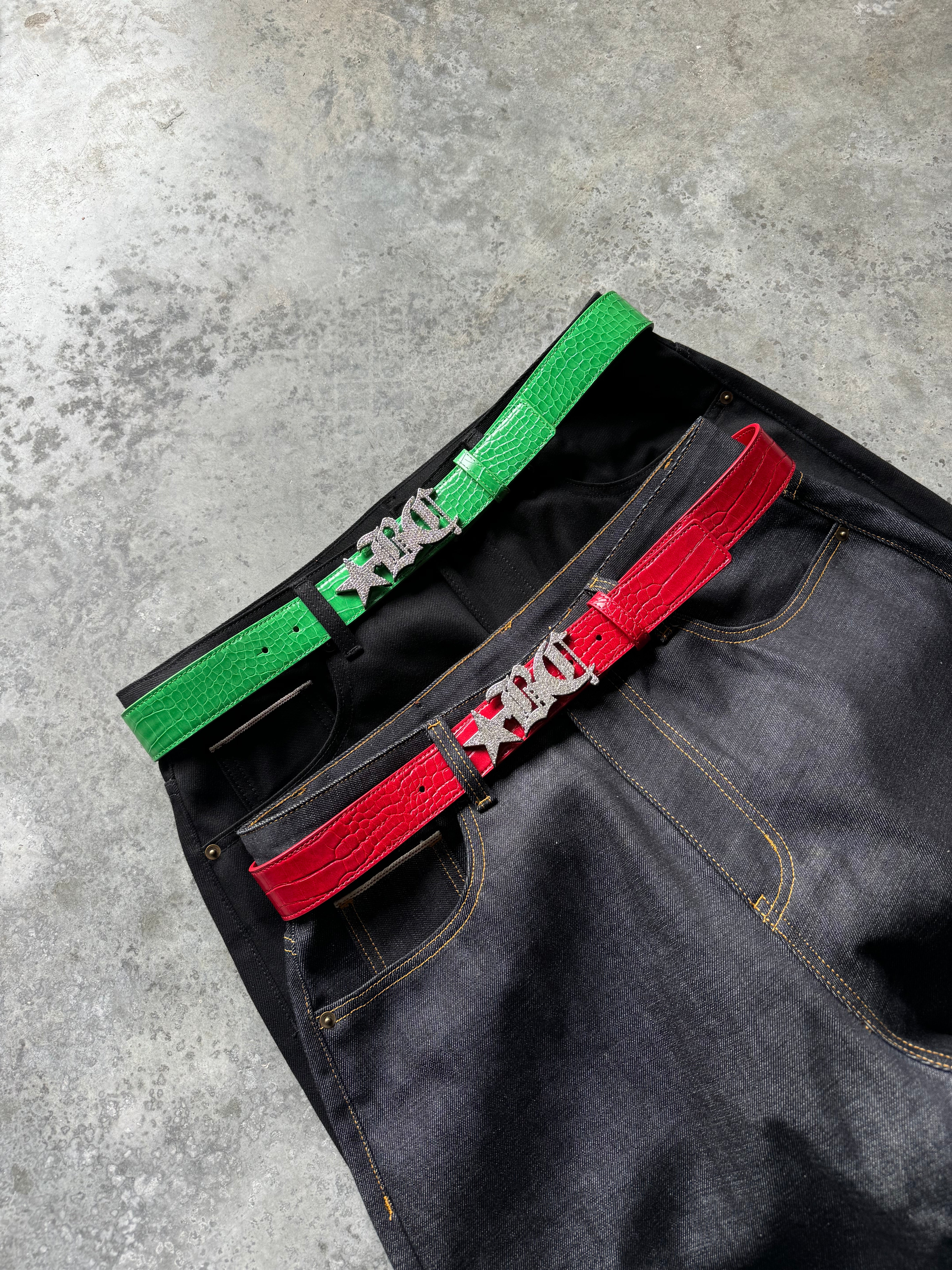 Crocodile Belt - GREEN