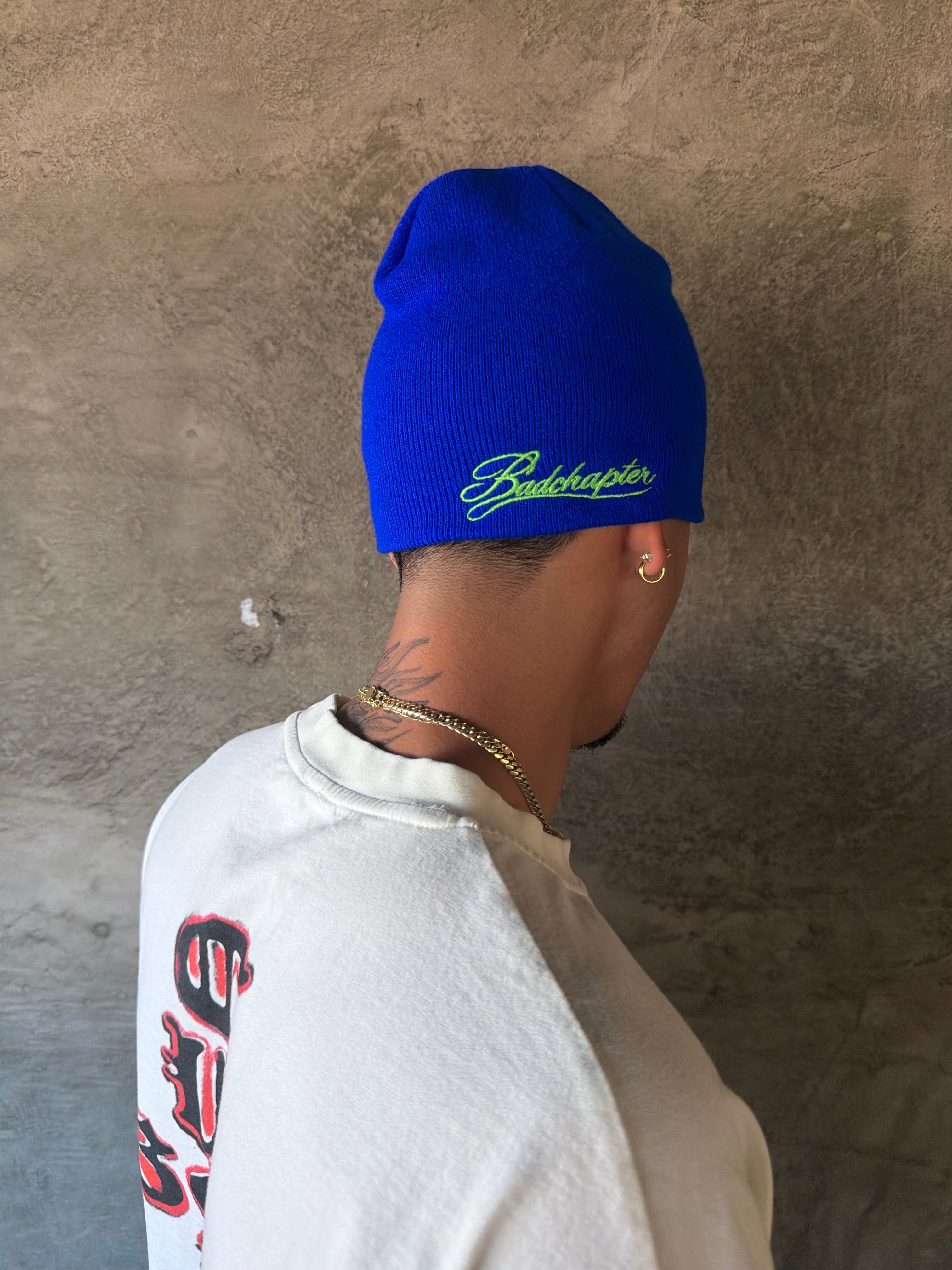 BC SCRIPT BEANIE (BLUE)