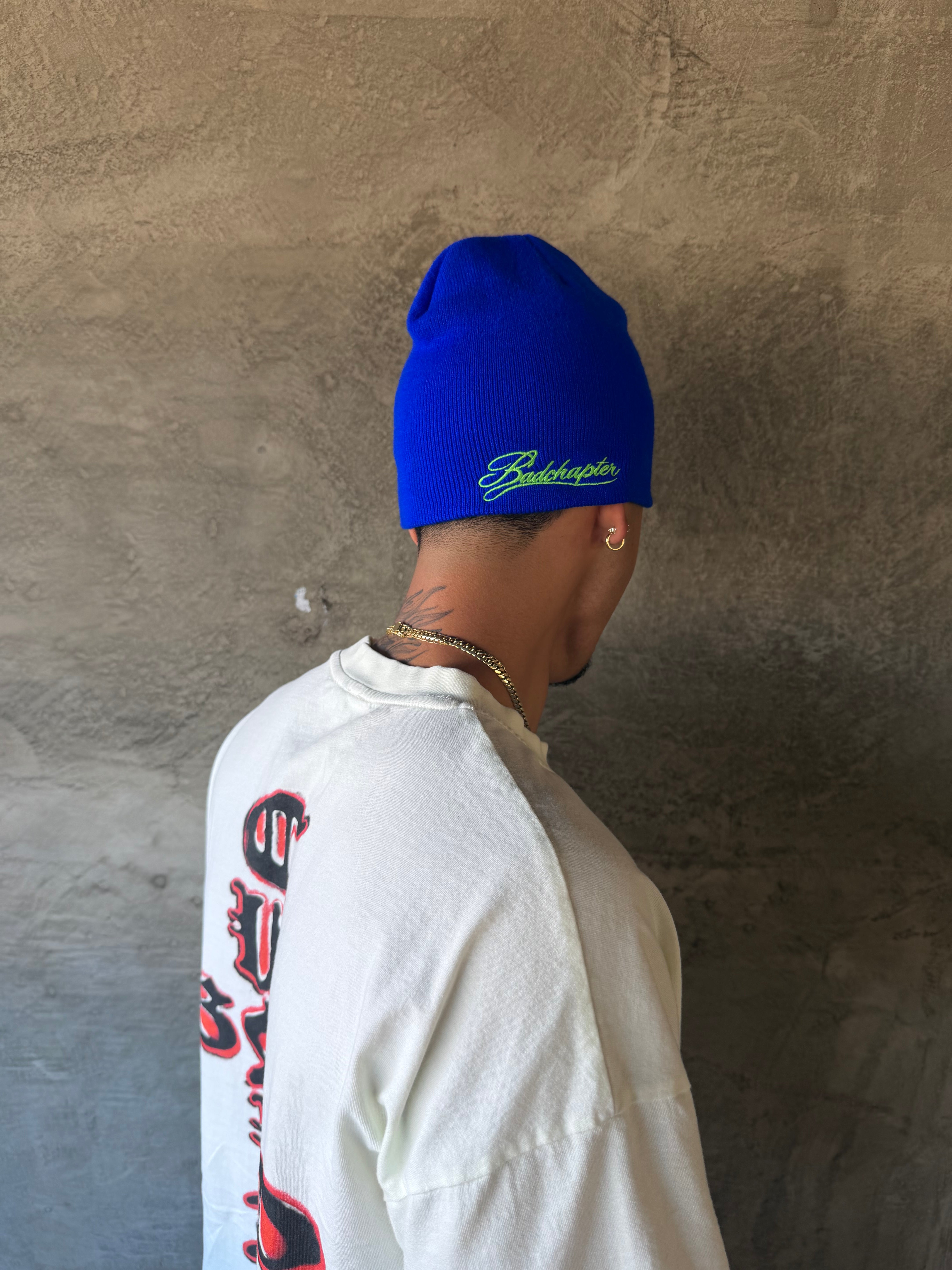 BC SCRIPT BEANIE (BLUE)