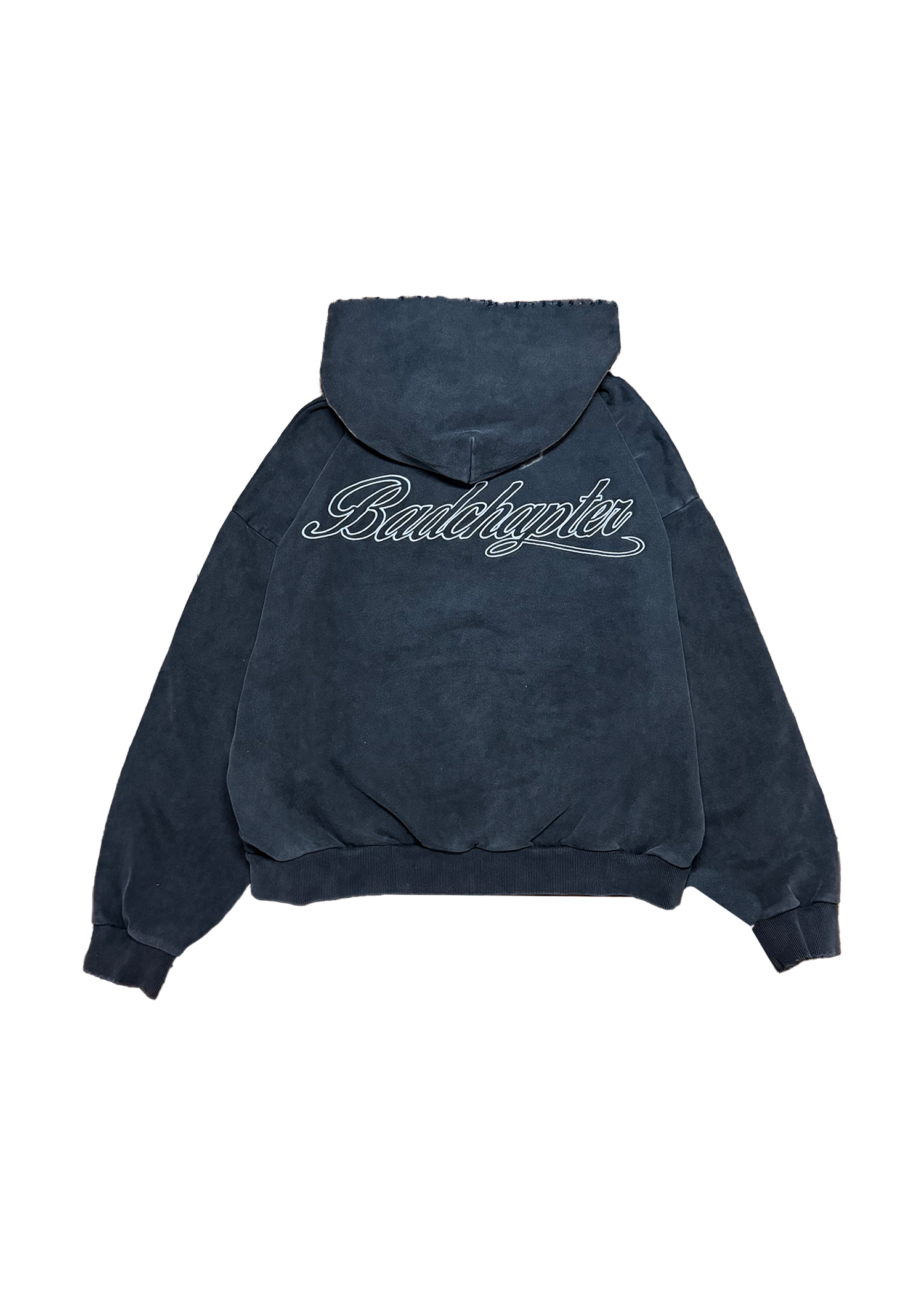 BLACK THRASHED ZIPUP